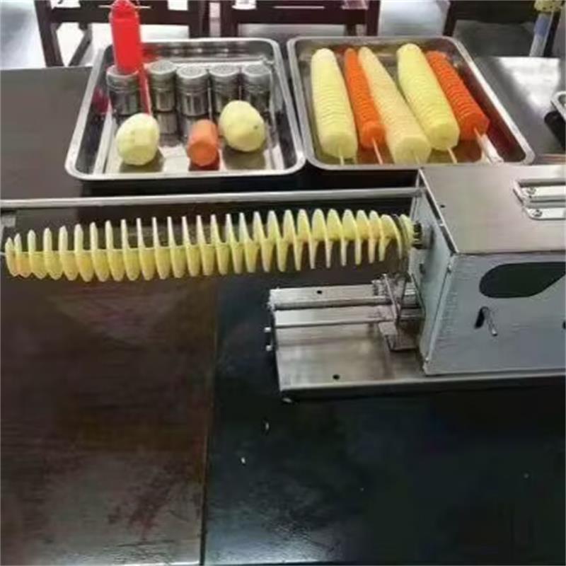 トルネードポテトカッターマシン電気スパイラル切断機チョッパーポテトチップストリング回転ポテトタワーマシン