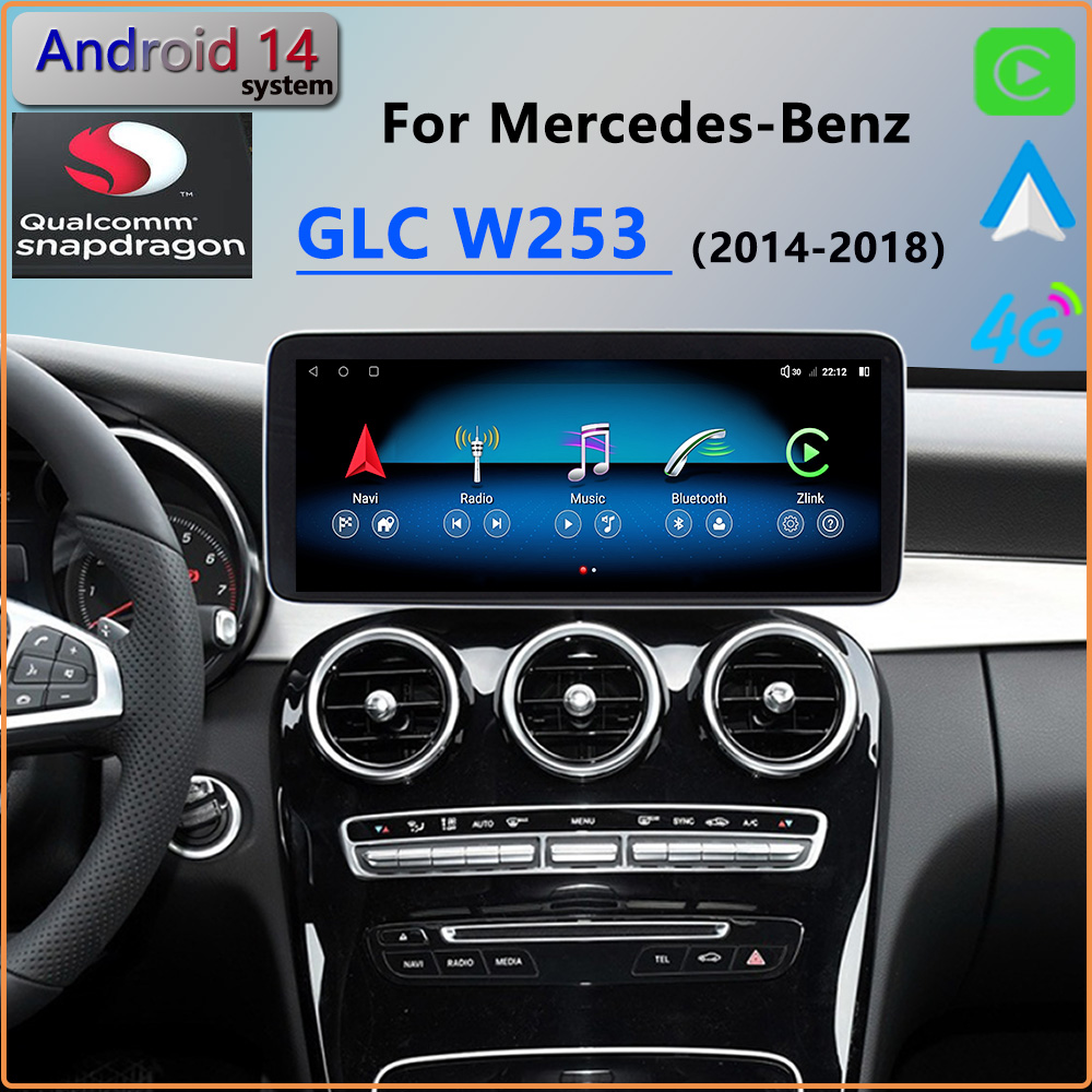 Android 14 クアルコム マルチメディア プレーヤー メルセデス ベンツ W253 GLC200 GLC260 2014 カーラジオ GPS ナビゲーション CarPlay Netflix 付き
