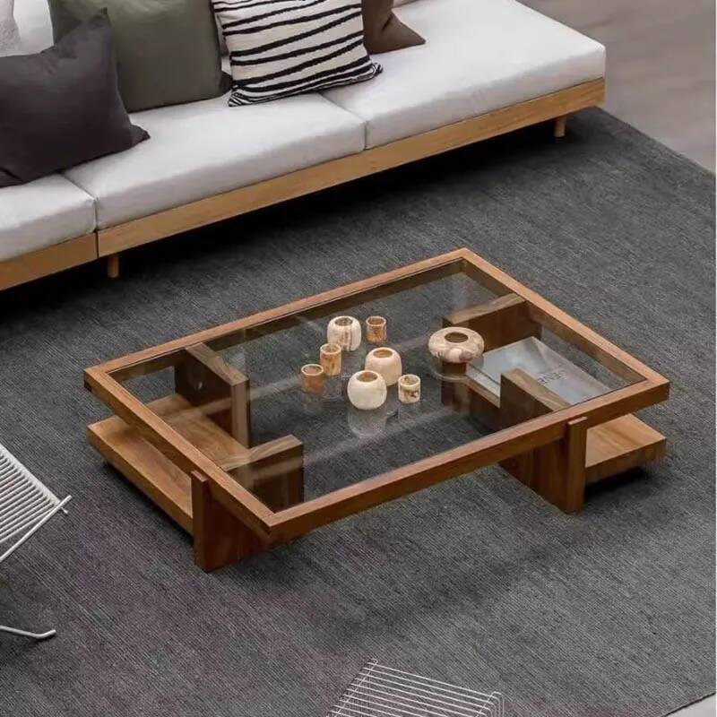 中国ヴィンテージコーヒーテーブルガラスミニマリスト素朴なリビングルームのコーヒーテーブルプレミアムトレンディな Mueble サロンリビングルーム家具