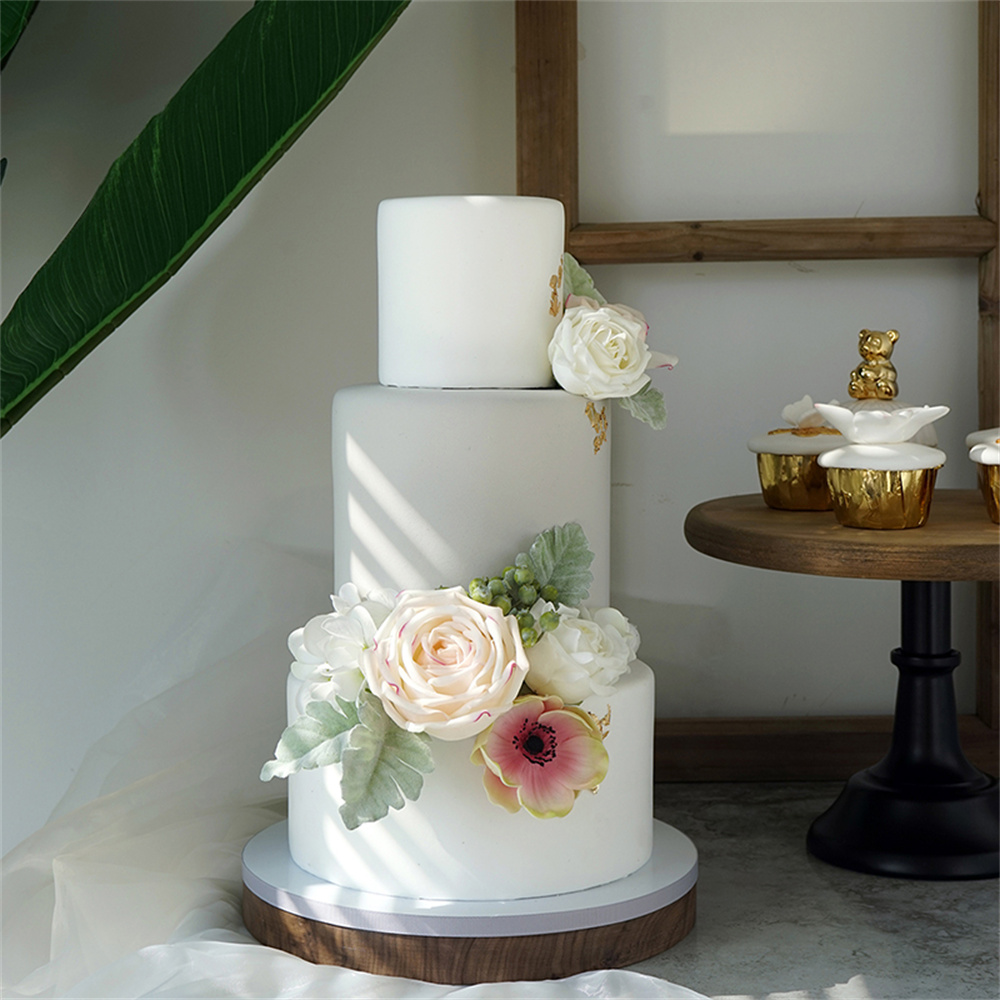 ビッグサイズ人工フェイクシミュレーションケーキ誕生日結婚式の装飾お祝いパーティー用品三層ウェディングケーキモデル