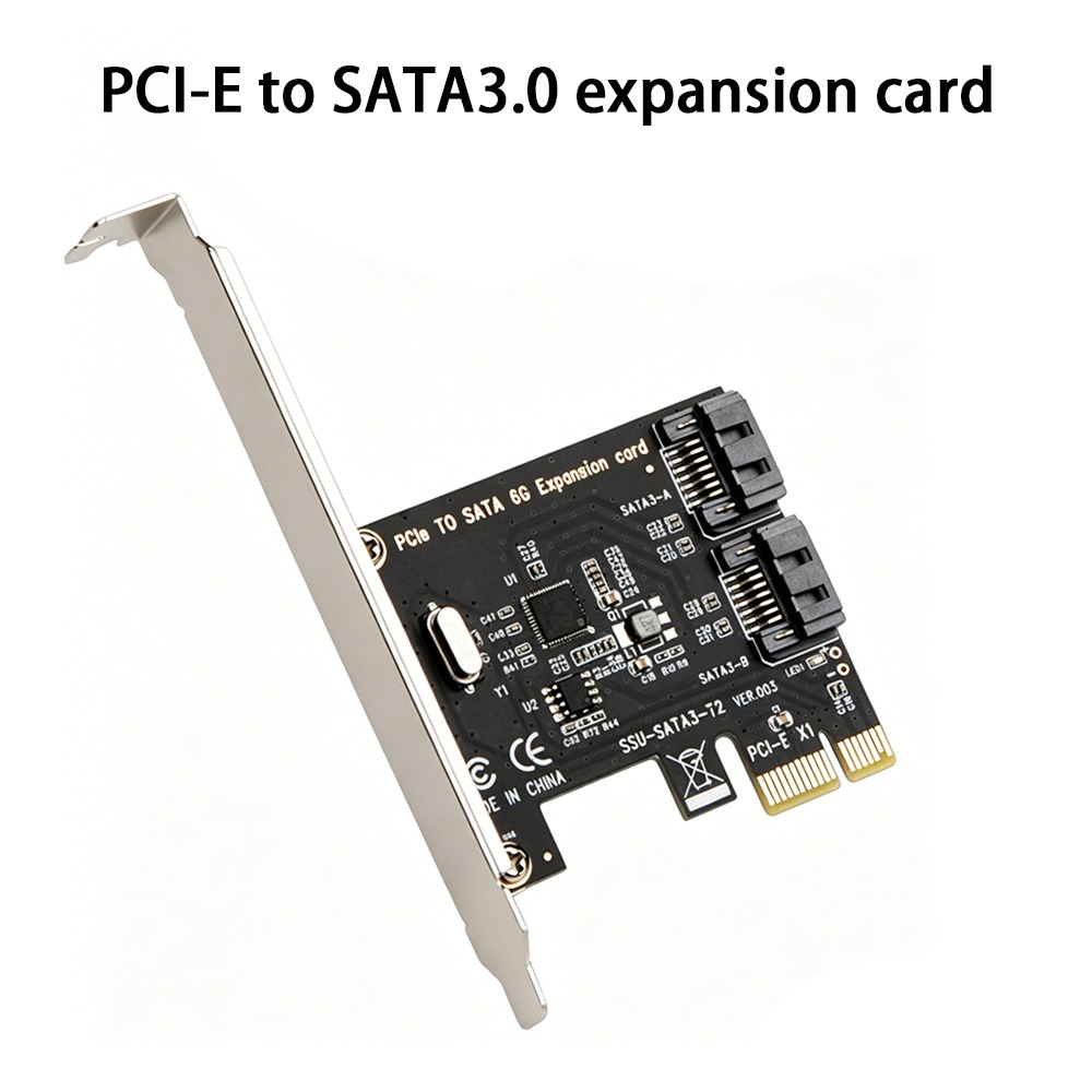 PCI-E X1 SATA 3.0拡張カード 2ポート SATA III 6Gbpsアダプターボード ASMedia 1061チップ搭載 PCI Express - SATAコンバーター（PC用）