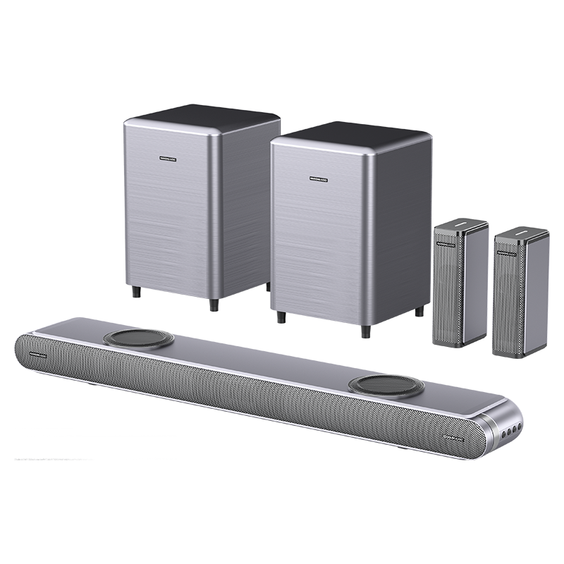 310W リアル 5.2 チャンネル ホーム シアター システム、デュアル ワイヤレス サブウーファー付き TV 用ドルビー オーディオ サウンドバー 069DB-M
