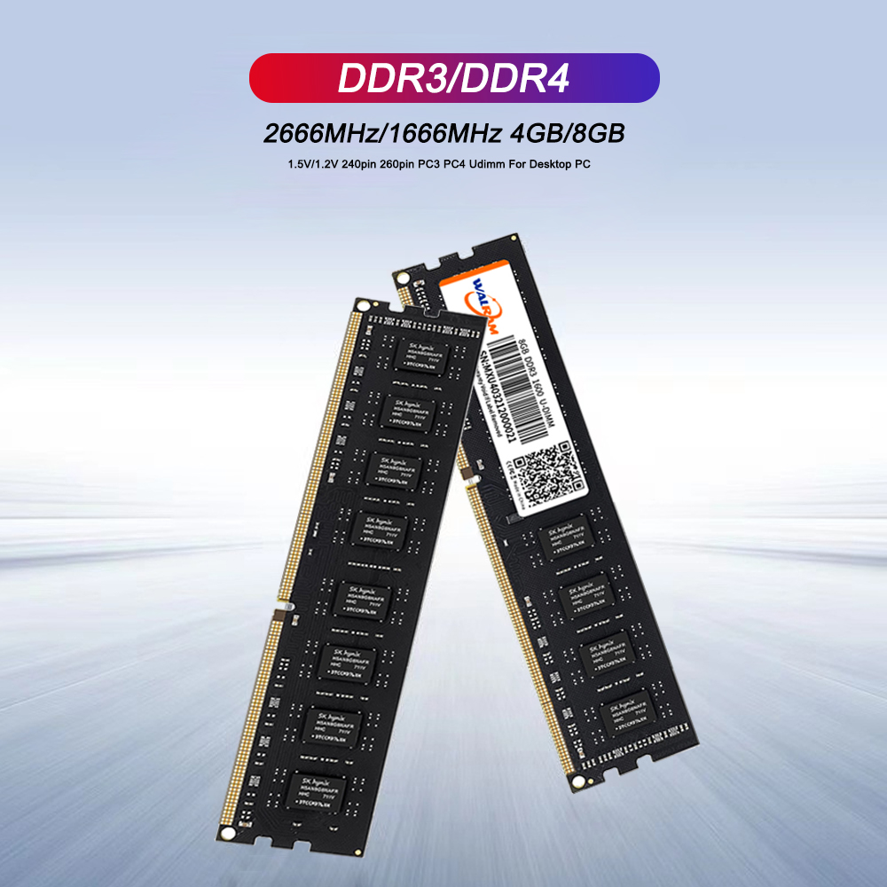 Walram Memoria RAM DDR4 2666MHz 8GB デスクトップ RAM DDR3 1600MHz 4GB 1.5V 1.2V DDR4 8GB Udimm DIMM 内部コンピュータメモリ PC 用