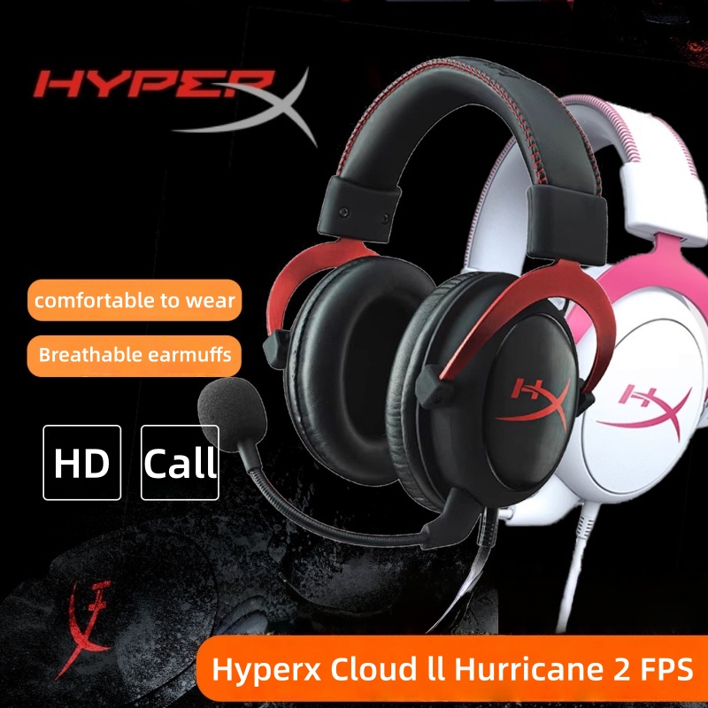 オリジナル HyperX クラウド 2 II ゲーミングヘッドセット Hi-Fi 7.1 サラウンドサウンド取り外し可能なマイク USB サウンドカード付き PC PS5 PS4 PS6