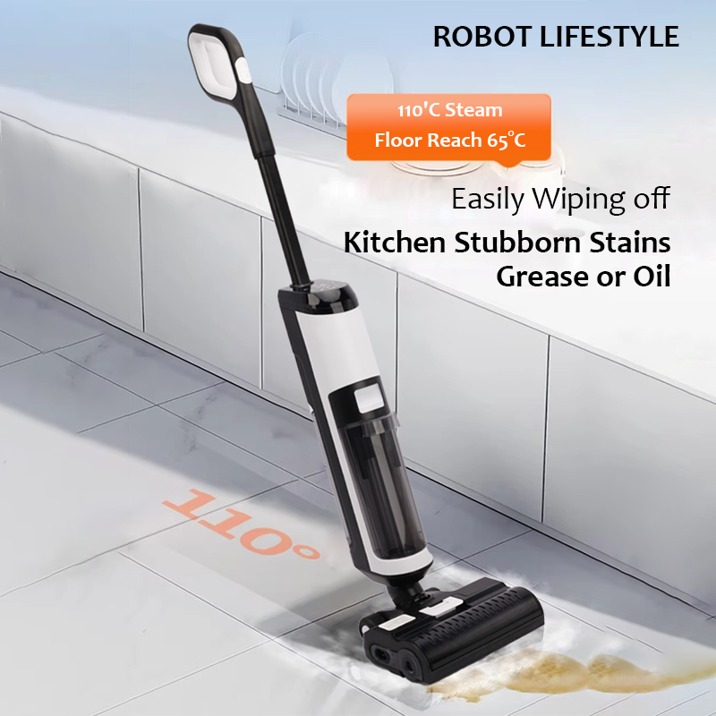 コードレスハンドヘルド掃除機ウェットドライクリーニングロボット RL9Max 14000pa 超強力な吸引自己加熱ブラシ 4000mAh バッテリー