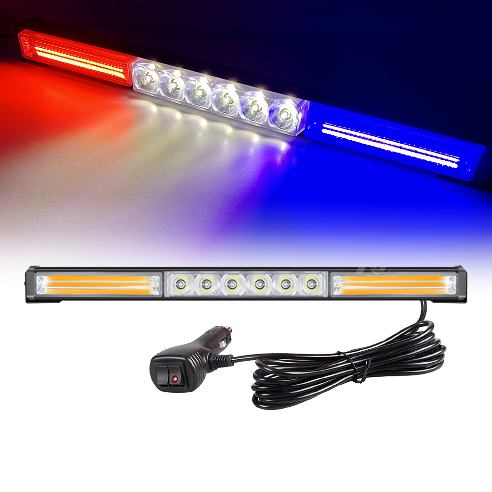 LED 警告ライトバー パトカー LED ストロボ緊急灯ビーコン自動車点滅安全信号ランプアンバーホワイト 12/24V