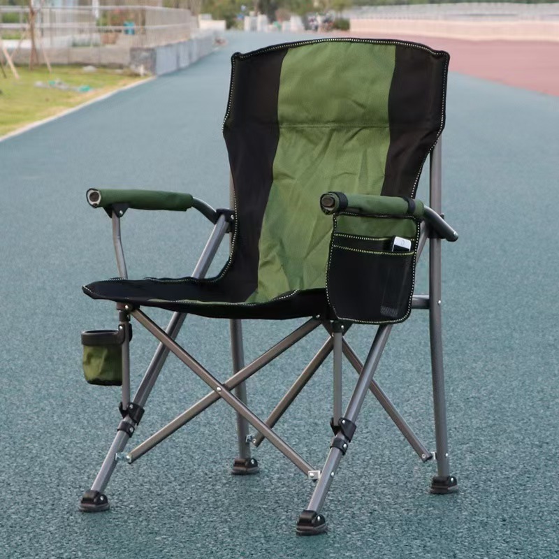 屋外折りたたみ椅子大型ハイバックチェアキャンプレジャーピクニックチェアポータブル釣り椅子ビーチアームチェア旅行用