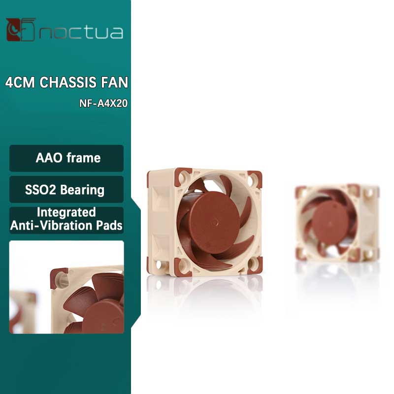 Noctua NF-A4x20 40mm コンピューターケースファン 5V/12V PWM/FLX CPU冷却ファン 静音インテリジェント温度制御 超小型ファン