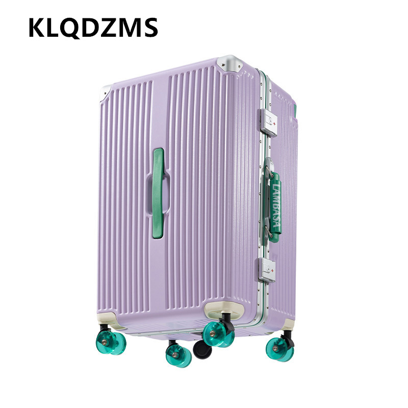 KLQDZMS スーツケース 20"24"26"28 インチ大容量アルミフレームトロリーケース女性搭乗ボックスホイールローリング荷物