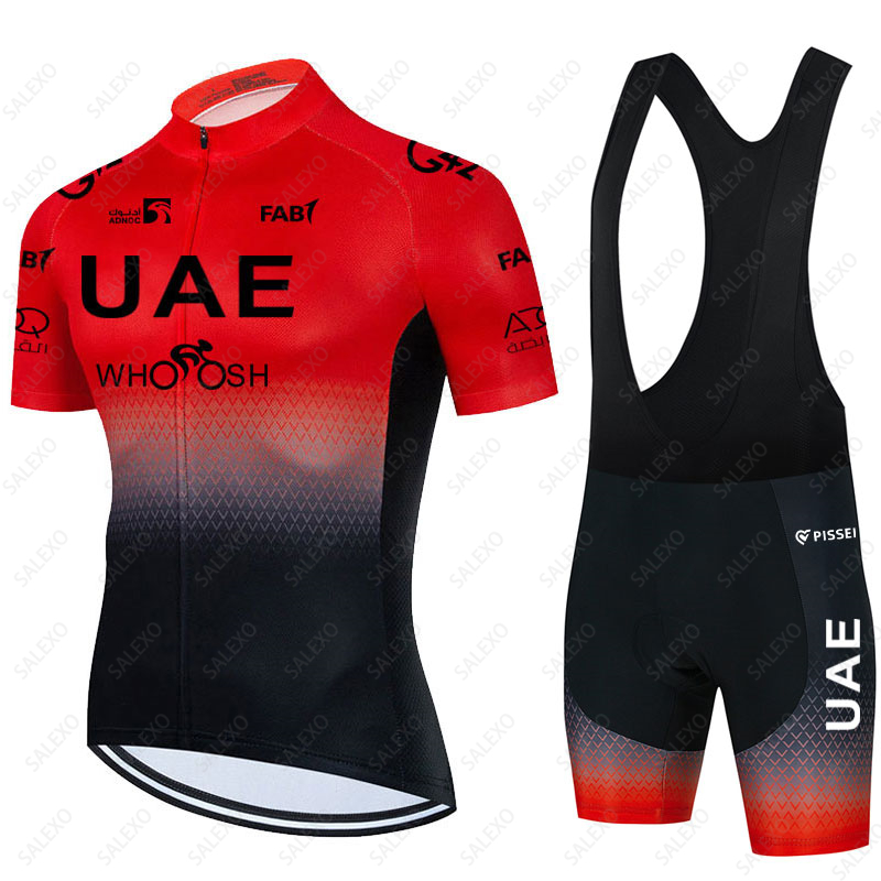 Uae サイクリングジャージセットメンズ夏通気性半袖自転車服スーツマウンテンバイクスポーツウェア Ropa マイヨ Ciclismo