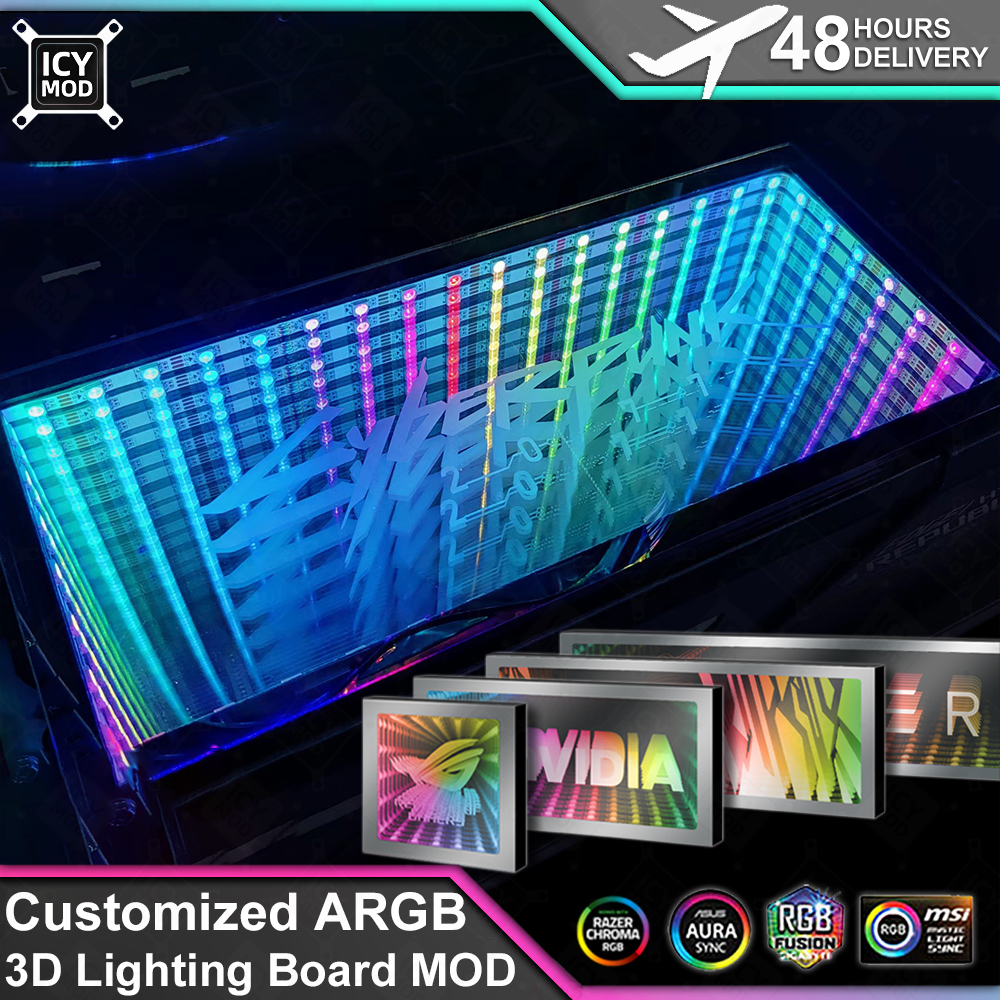 ICY MOD 3D スペースビジョン ARGB 発光ボードカスタマイズされた装飾パネル PC ケース外観 MOD コンピュータゲーマー 5v3PIN