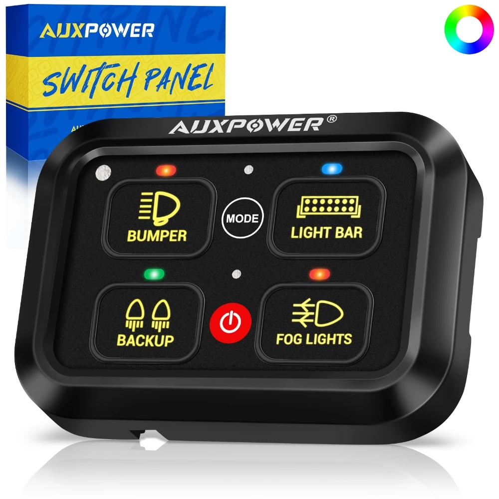 ユニバーサル RGB 4 ギャング LED スイッチパネルライトオンオフ電子パワーリレー制御システム車 SUV キャンピングカー RV マリン