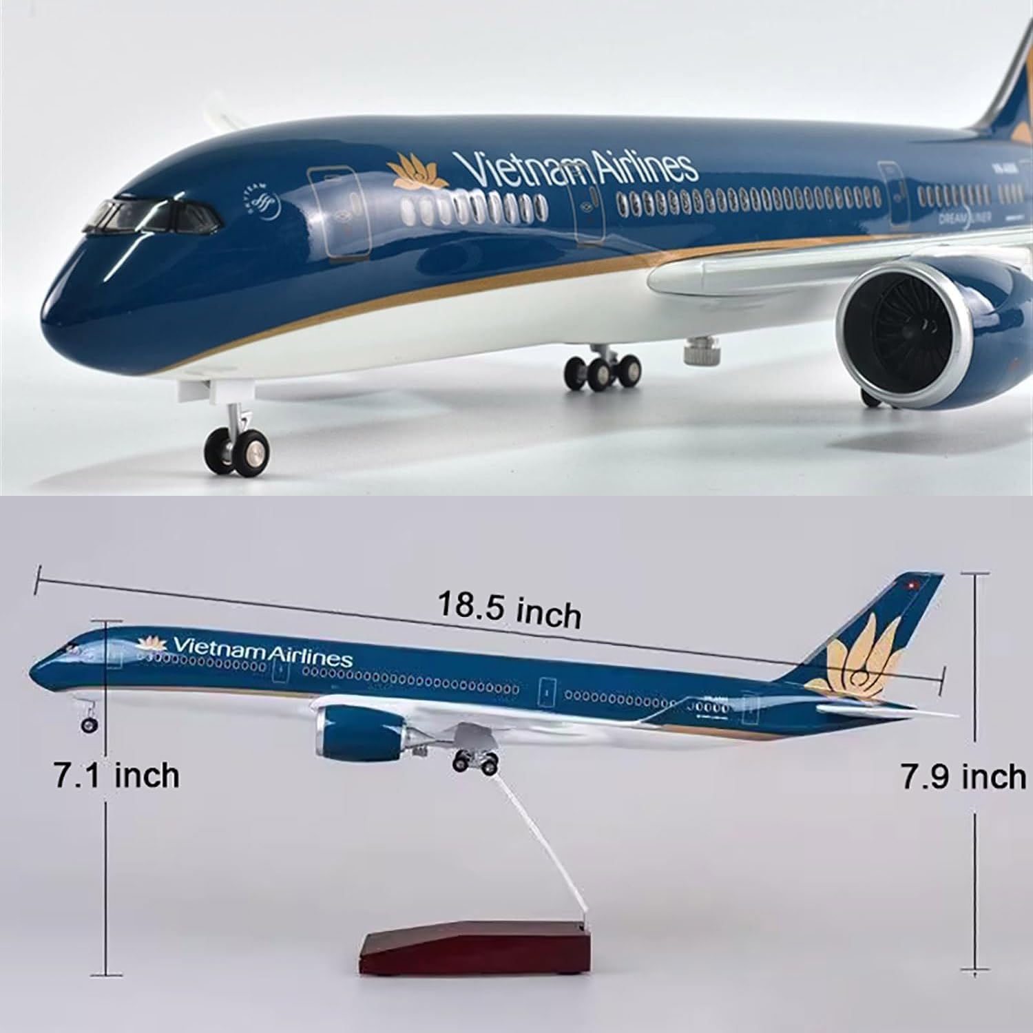 ベトナム航空 A350 航空機モデル 1:142 スケール 18.5 インチ ホイール付き モデルグッズ 樹脂飛行機モデル 飛行機ダイキャスト