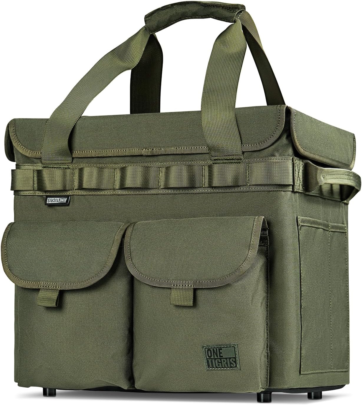 キャンプ収納バッグ 蓋付き 25L 折りたたみ式タクティカルトートバッグ アウトドア キャンプ 旅行 ピクニック ガレージ トランク オーガナイザー用