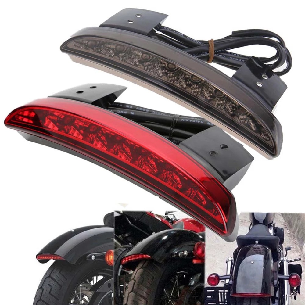 1 個オートバイリアフェンダーエッジ LED テール警告ストップライトスモーク/レッド/クリアレンズハーレーアイアン 883 XL883N XL1200N みじん切り