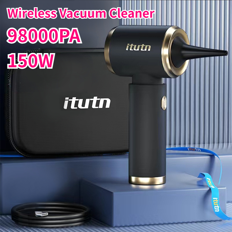 ITUTN 車用掃除機 98000PA ワイヤレスポータブルクリーニングマシン キーボード用 強力なミニハンドヘルドクリーナー 車と家庭用