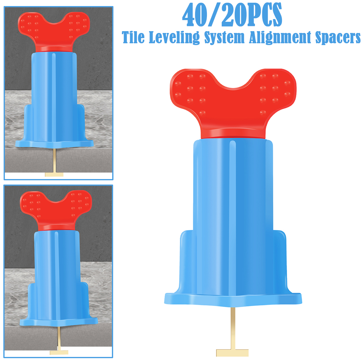 40/20 個タイルレベリングシステムタイル敷設用壁レベラーウェッジアライメントスペーサー高速位置決め壁タイルロケーター