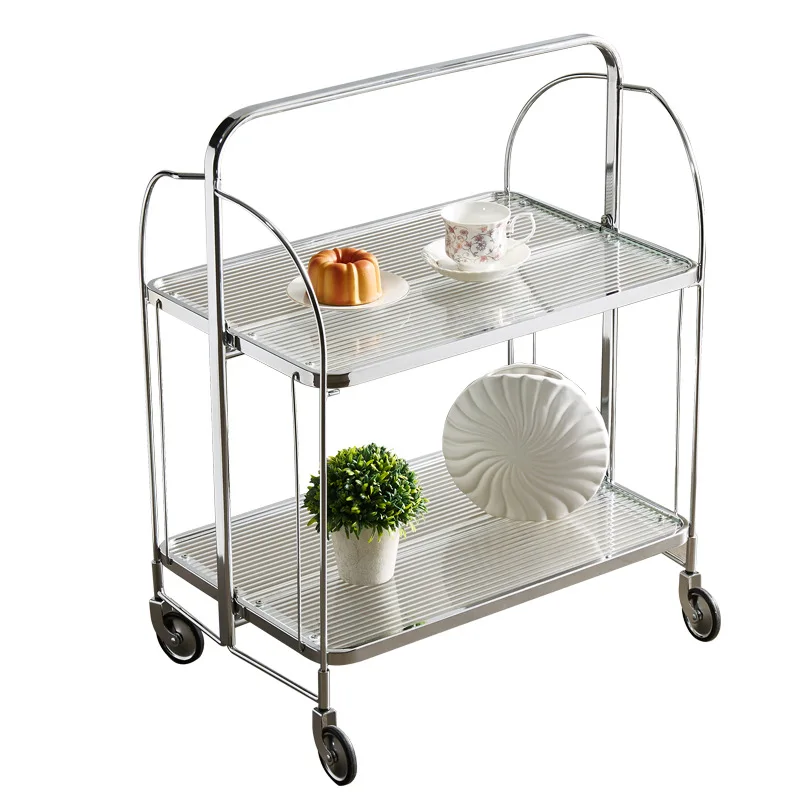 リビングルームの家庭用家具折りたたみキッチンアイランドホテルレストランホームステイトロリー小型アパート収納カートホイール