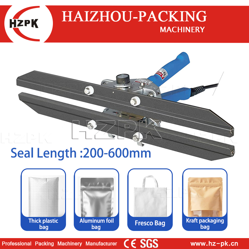 HAIZHOU ハンドヘルドヒートシーラープライヤー手動ハンドクランプシール機 40/50/60 センチメートルビニール袋アルミ箔複合フィルム