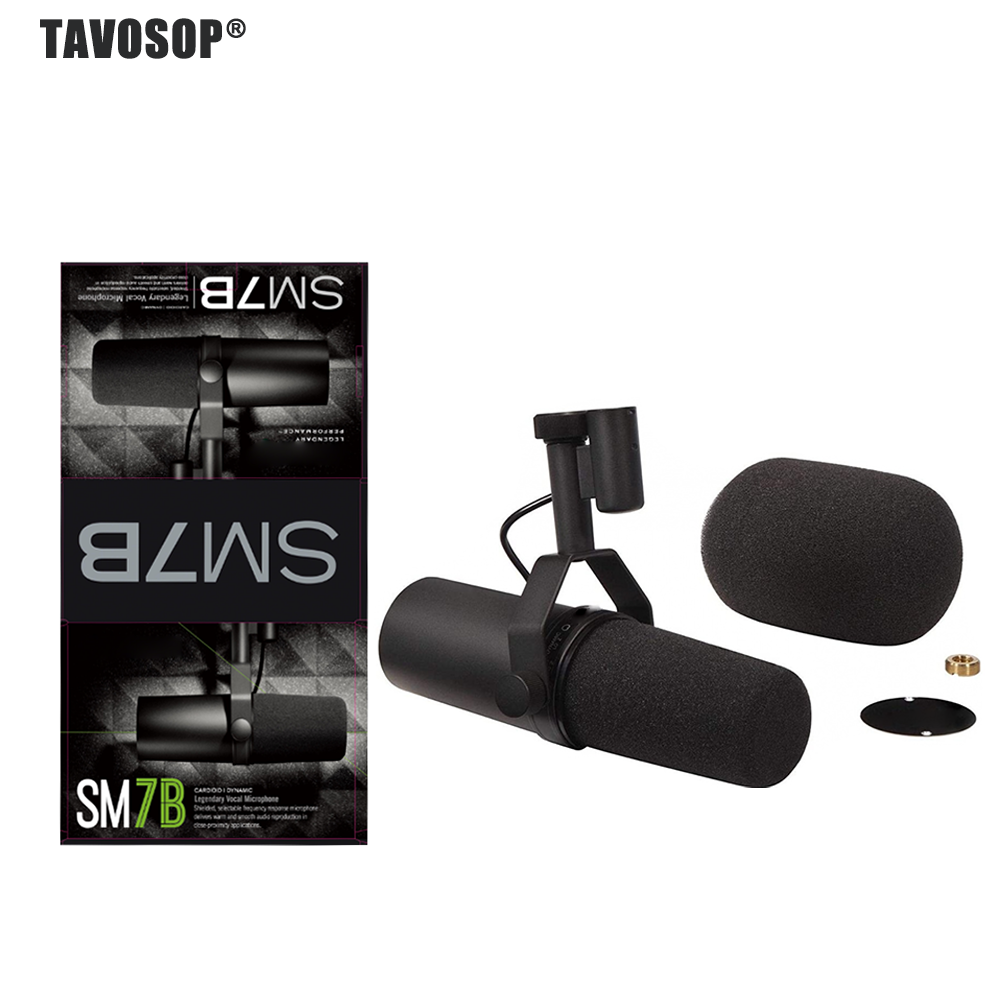 カーディオイド ダイナミック マイク SM7B Sm7b 7B スタジオ選択可能な周波数応答マイク、ライブ ステージ録音ポッドキャスティング用