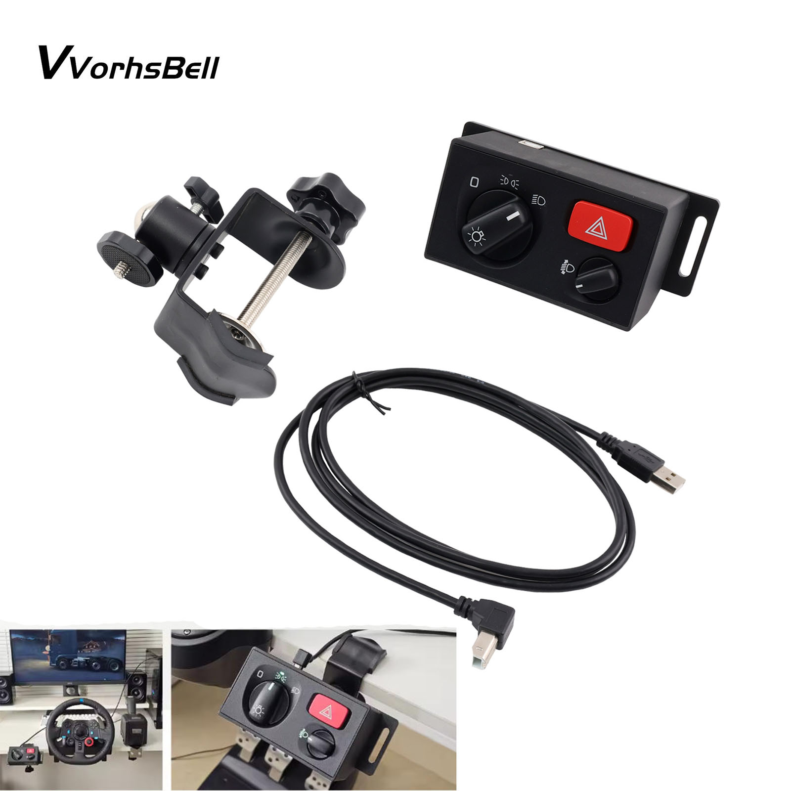 USB ヘッドライトスイッチハブボタンボックス ATS ETS2 ユーロトラックシミュレーター 2 ロジクール Thrustmaster PXN MOZA R3