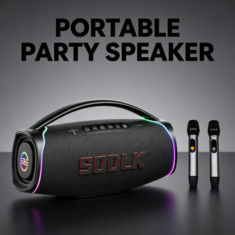 SODLK S1621 320 ワットポータブル Bluetooth カラオケスピーカー 2 ワイヤレスマイク RGB ライト屋外パーティーホーム KTV