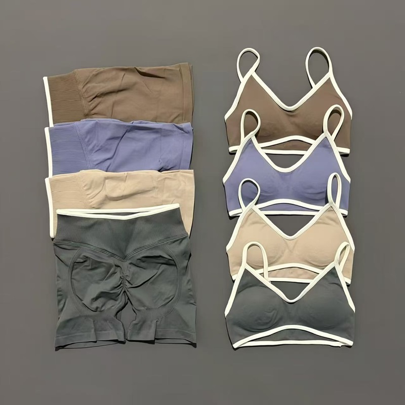 2 個の女性 Ignite スカルプトうずくまるショートヨガブラセットフィットネスサイクリング弾性スポーツパンツスーツランニングスポーツショーツセット