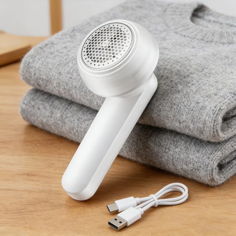 1 個 USB 充電式ファブリックシェーバー、電気糸くず除去器、セーターコードレス衣類デフューザー、衣類、家具、ベッド、ソファ用ポータブルトリマー (ホワイト)