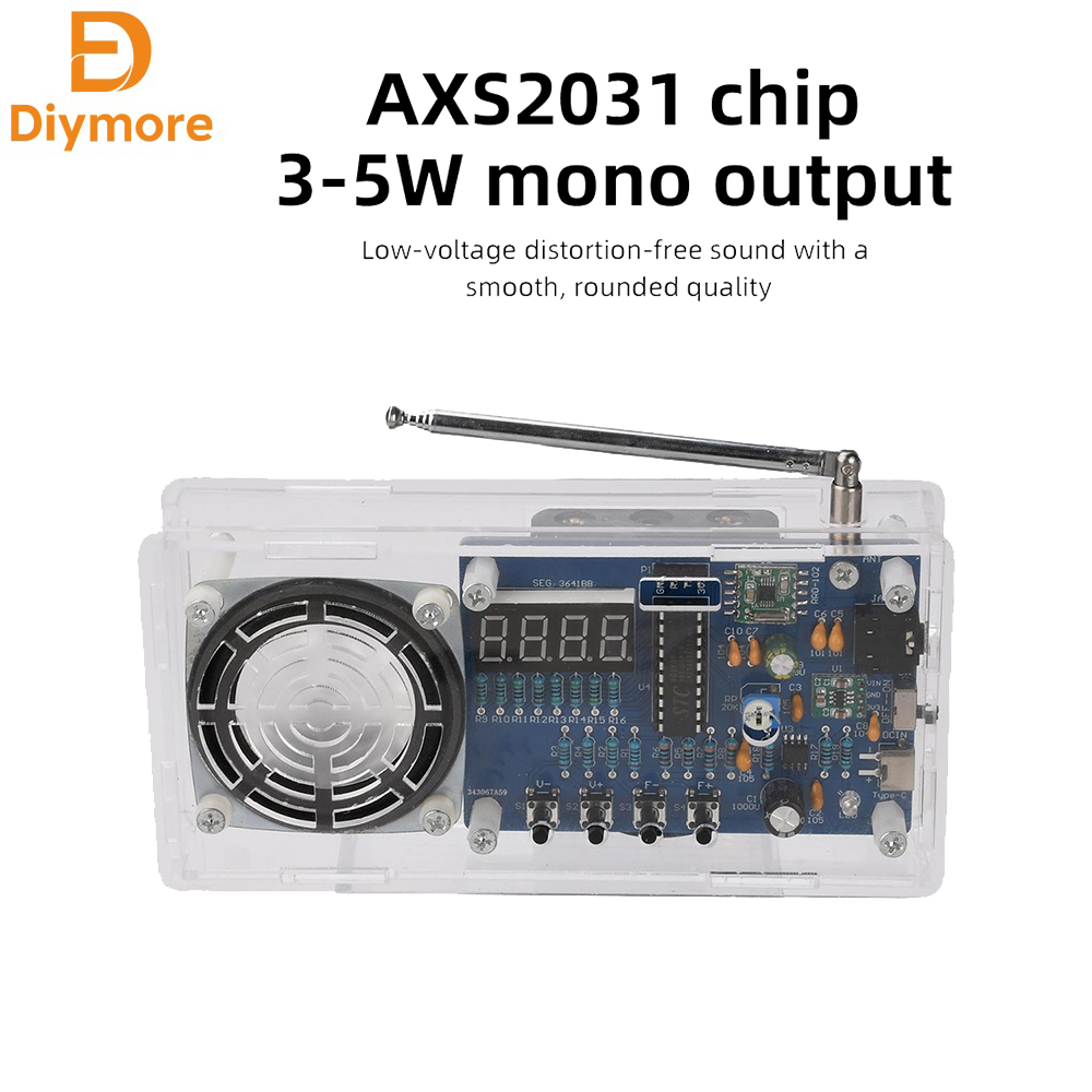87.5MHz〜108MHZ FMラジオはんだ付けキットデジタルディスプレイFMラジオ電子はんだ付け学習PCB Type-C DIY電子キット