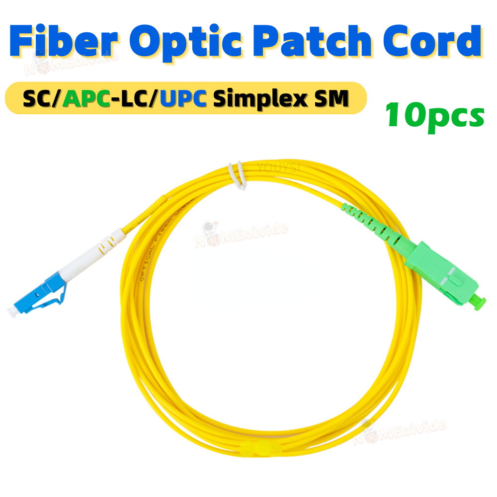10 個シンプレックス SC/APC-LC/UPC 光ファイバパッチコードケーブル 1 メートル/2 メートル/3 メートル/5 メートル/10 メートル光ファイバジャンパーケーブル 2.0 ミリメートルまたは 3.omm 高品質