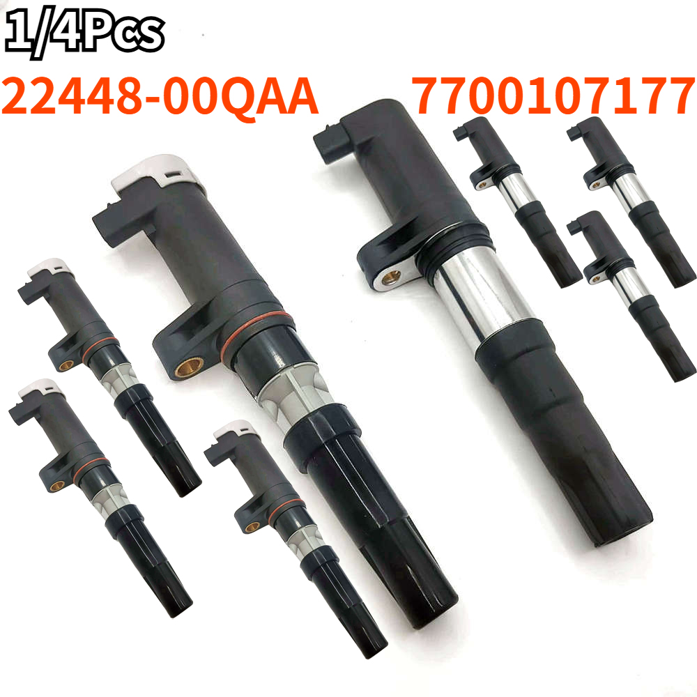 1/4Pcs Ignition Coil For Renault Clio MEGANE MK1 SALOON COUPE 1.4 1.6 1.8 2.0 7700875000 8200208611 22448-00QAA 7700107177