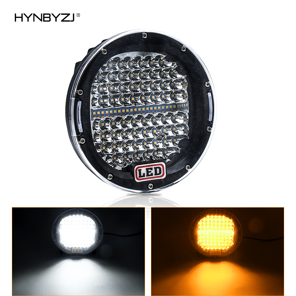 HYNBYZJ 7 インチ LED ライトバー 300 ワットラウンドフラッドビームドライビングランプヘッドライトフォグランプオフロードトラック車 ATV 4x4 アクセサリー