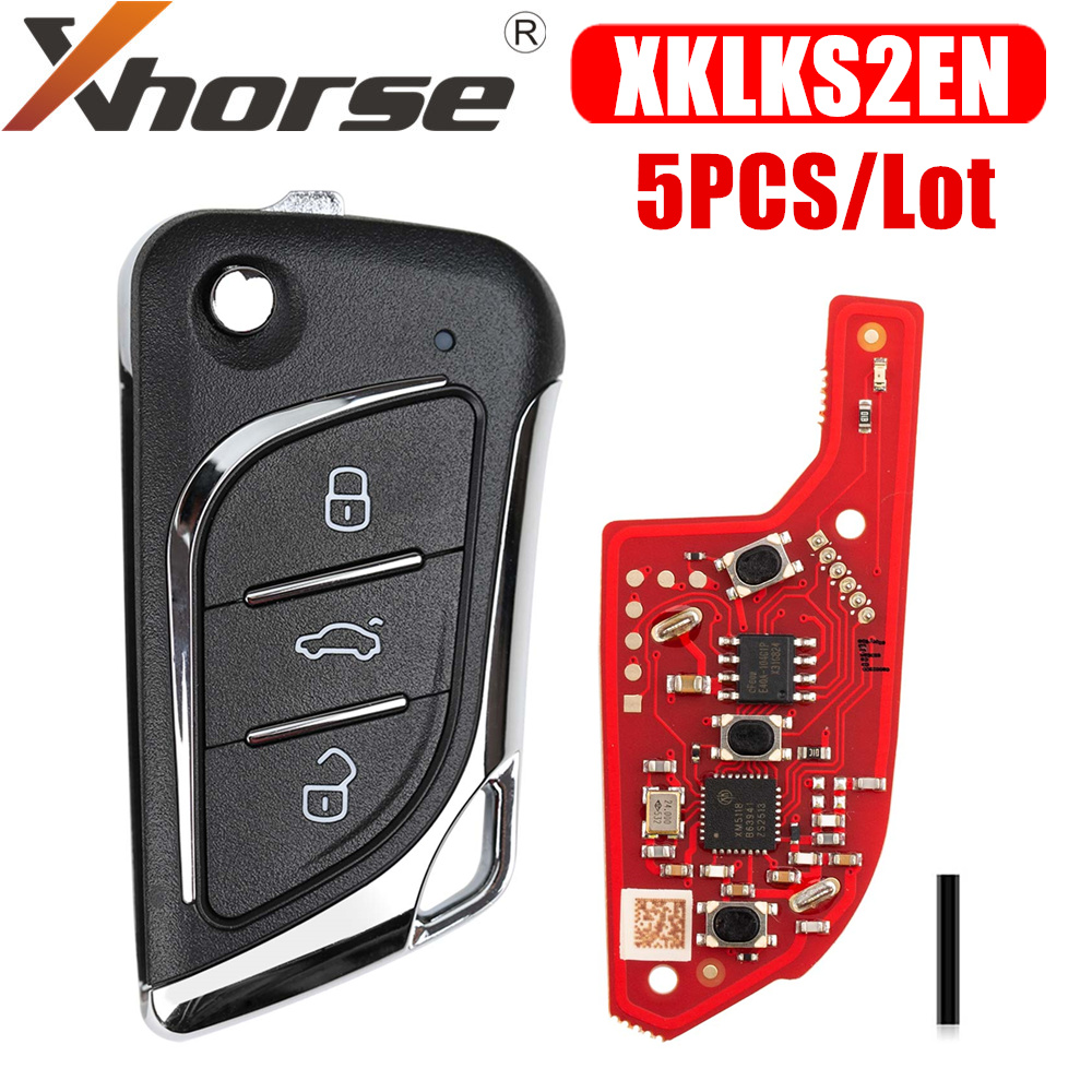 XHORSE XKLKS2EN LEI.KSS スタイル (ENrome メッキ) 第二世代ユニバーサル有線リモートキーレクサスタイプ 5 ピース/ロット