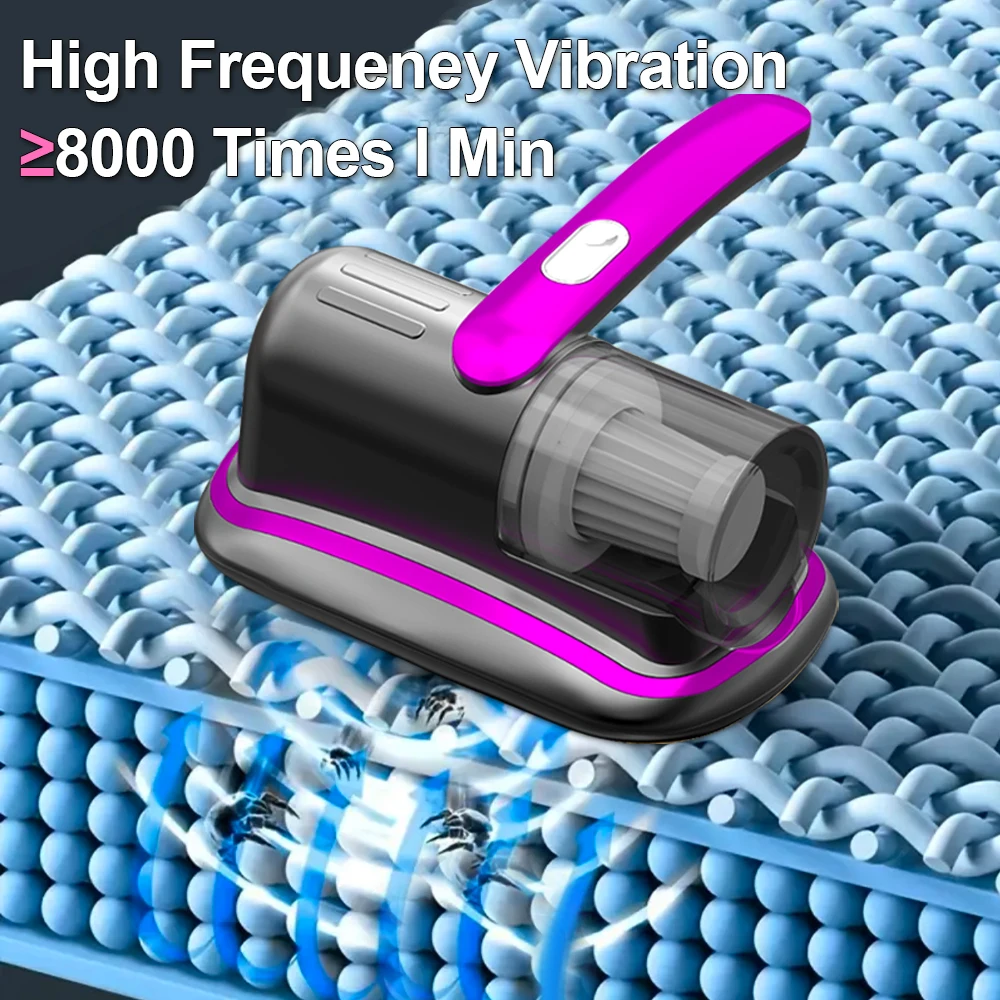UV-C ライト HEPA フィルターと超音波振動を備えたワイヤレス ハンドヘルド マットレス掃除機 12KPa ベッド ソファ カーシート カーペット用