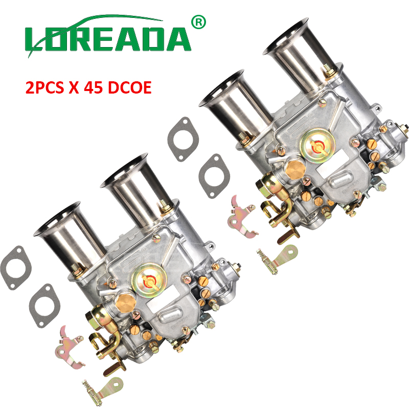 2 個 × 45 DCOE ウェーバーキャブレター炭水化物 Assy 152 グラムツインチョーク 19600.060 19600.017 4 Cyl 6 Cyl V8 エンジン Dellorto Solex 45DCOE