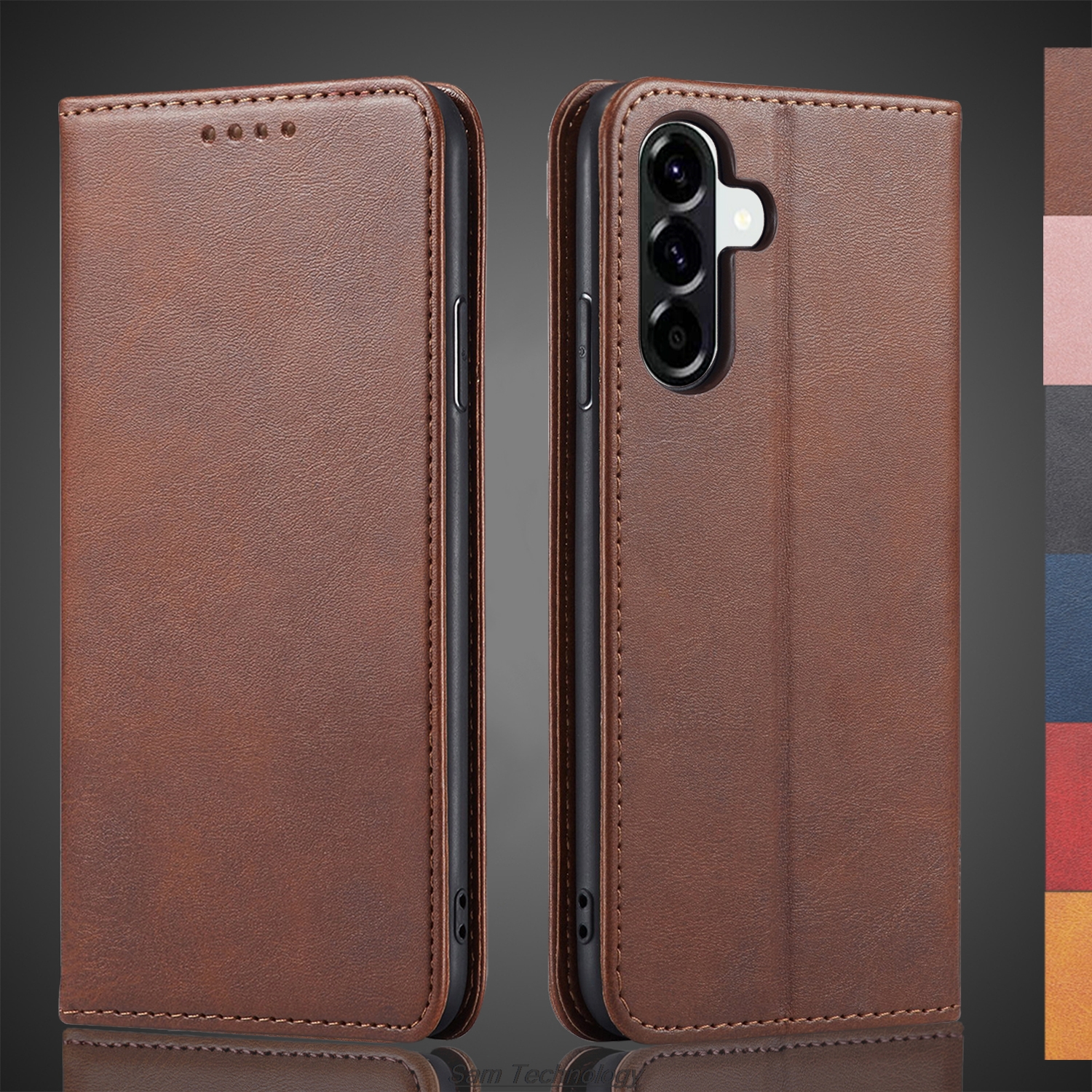 磁気吸引レザーケース Samsung Galaxy Quantum 6 / Galaxy Quantum6 ホルスター フリップ カバー ウォレット ケース Fundas Coque