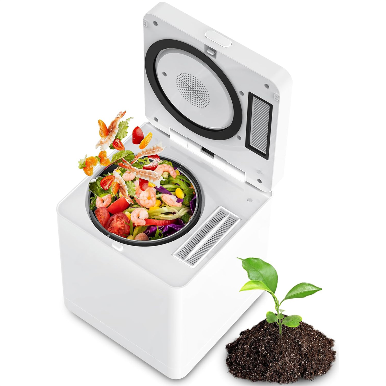 スマートセルフクリーニング 3L 電気堆肥 - 無臭、4-6 時間家庭用キッチンファーストフード廃棄物処理機
