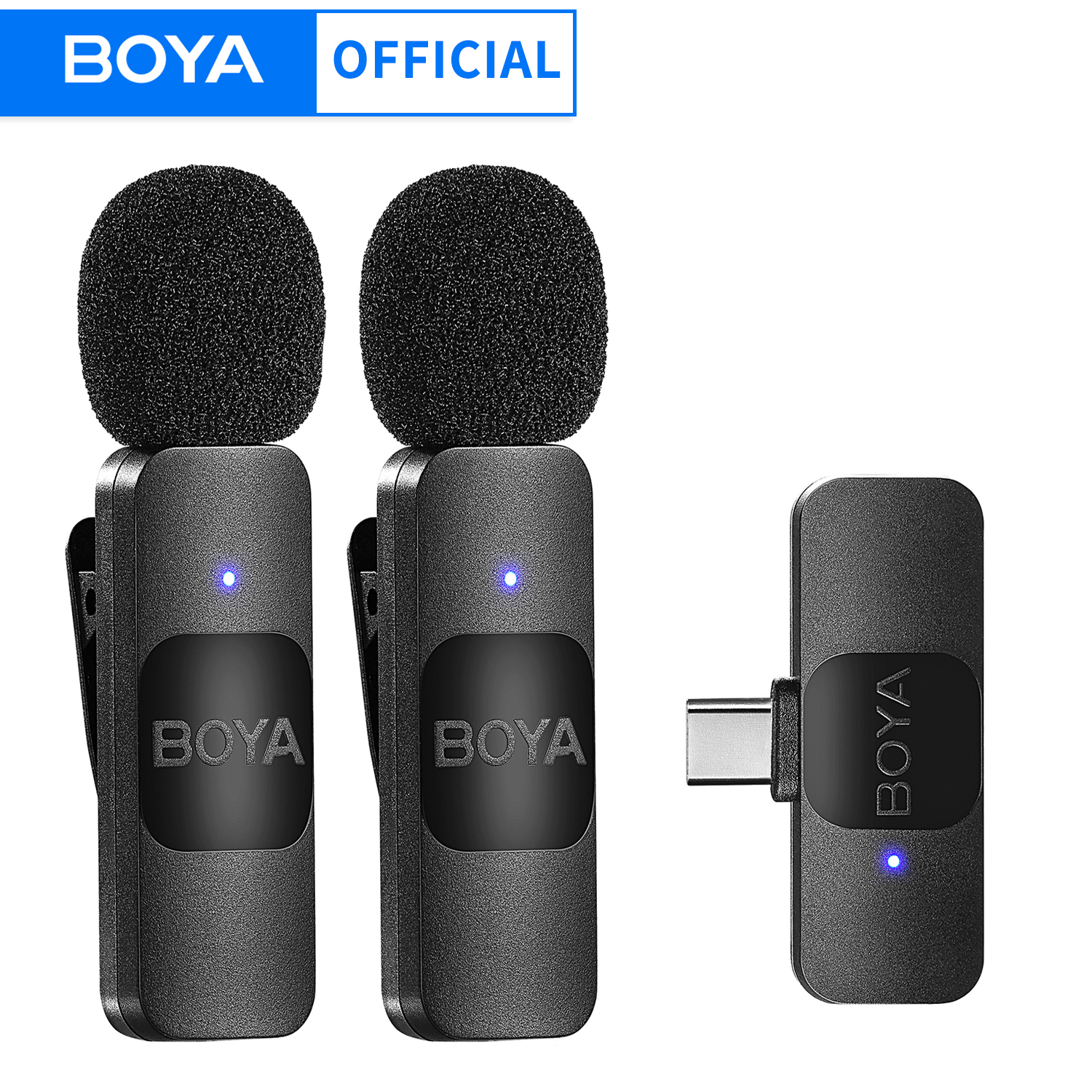 BOYA BY-V プロフェッショナルワイヤレスラベリアミニマイク iPhone iPad Android ライブブロードキャストゲーム録音インタビュー Vlog 用