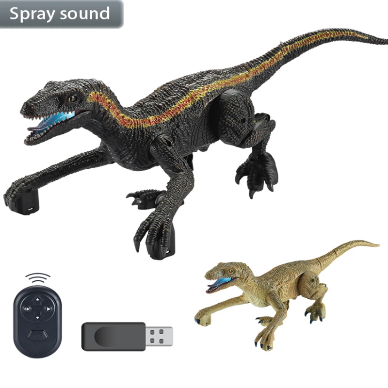 リモートコントロール恐竜のおもちゃ 2.4 グラム RC ウォークジュラ紀恐竜シミュレーションヴェロキラプトルおもちゃ LED ライト轟音子供理想的なギフト