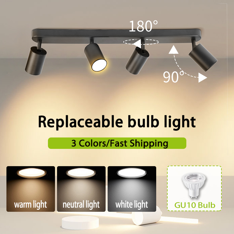 GU10 LED トラックライトスポットライト 110-220V スーツ天井ランプ GU10 3 色 COB スポットライトキッチン商業リビングルームホーム