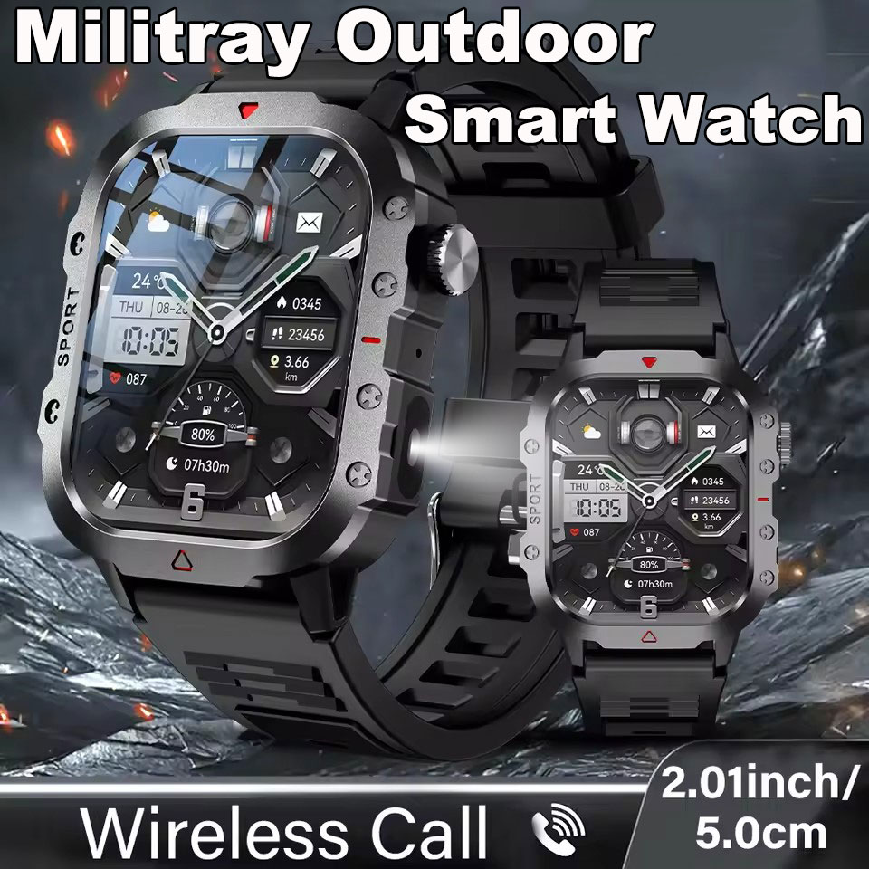 スマートウォッチ男性 Militray 屋外スポーツ GPS フィットネストラッカー心拍数スマートウォッチ防水新しい