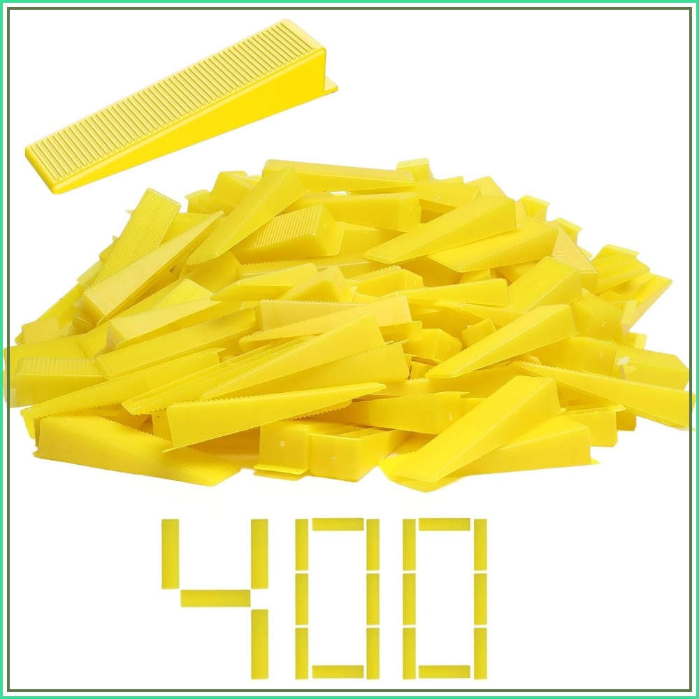 1/8インチ、1/16インチ、1/32インチスペーサー用の再利用可能なタイルレベリングウェッジ400個 - 簡単に取り付けられるタイルレベラーシステム