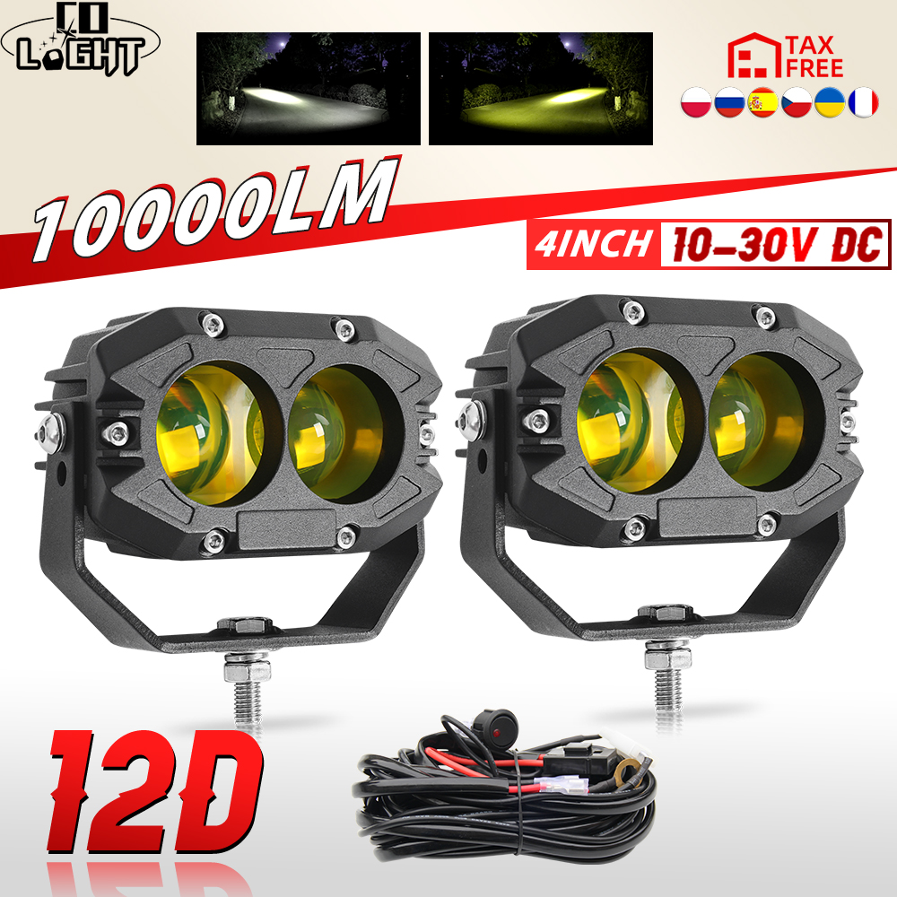 CO LIGHT 100 ワット 4 インチ LED ワークライトスポットフラッドビーム 3000K 6000K 駆動 LED ライトバーオフロード ATV SUV ボート 12V 24V フォグランプ用