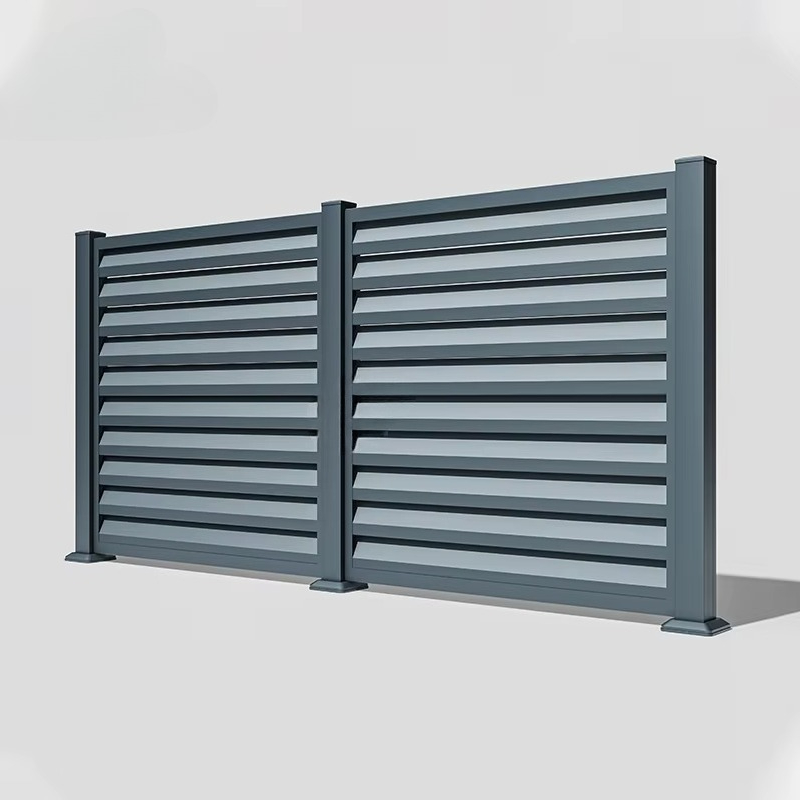 JJL 高級ヨーロピアンスタイルルーバーフェンスクラシックアルミトレリスゲート私道用低メンテナンスプライバシーガーデンフェンスヴィラ