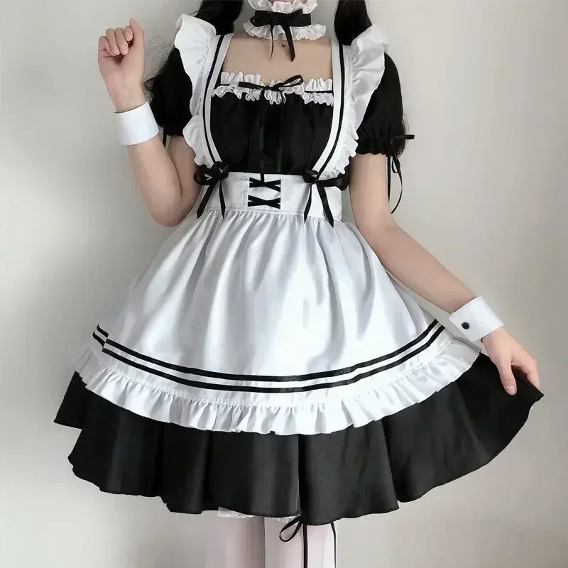 メイドコスプレかわいいロリータメイド衣装女性素敵な ostume アニメーションショー日本衣装ドレスプラスサイズロリータ