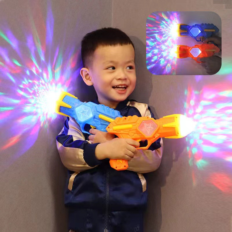 子供のおもちゃの銃投影ピストル電気プラスチック安全なカラフルな銃充電式バッテリーミュージックライト女の子男の子のためのギフト