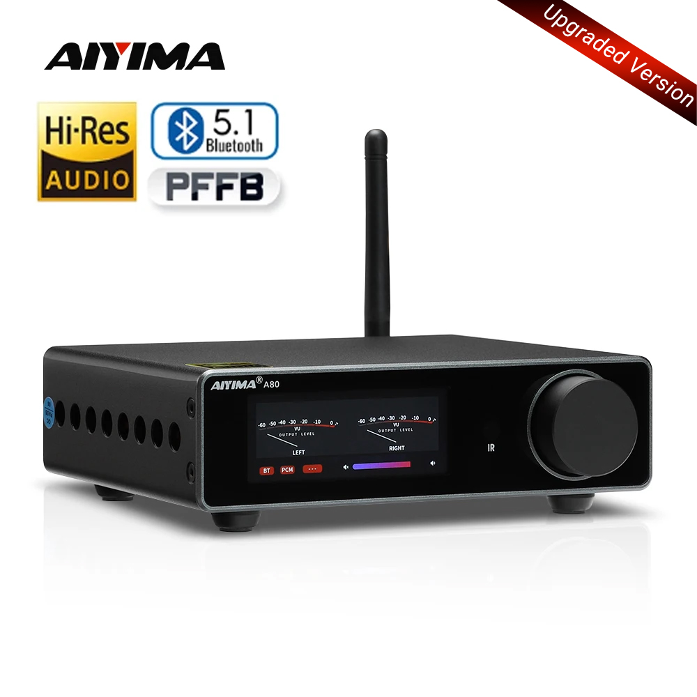 AIYIMA A80 アップグレード TPA3255 DAC Bluetooth PFFB ステレオパワーアンプ 300Wx2 クラス D HiRes デジタルアンプ RCA TRS OPT COA USB 入力