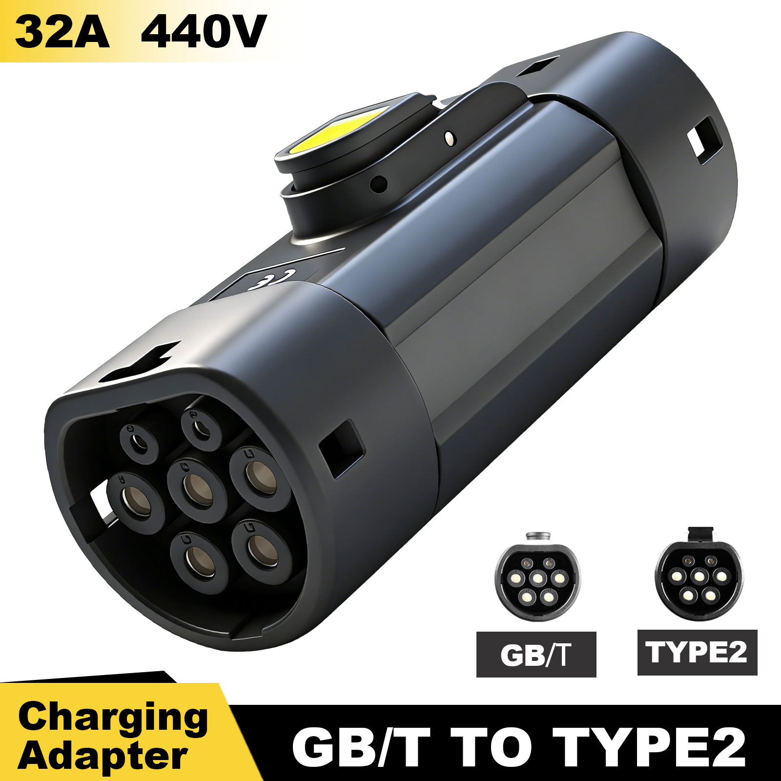 SUSOO GBT - タイプ 2 EV 充電器変換アダプター AC 32A 22kw EVSE 充電 GB - IEC 62196 Type2 標準充電アダプター