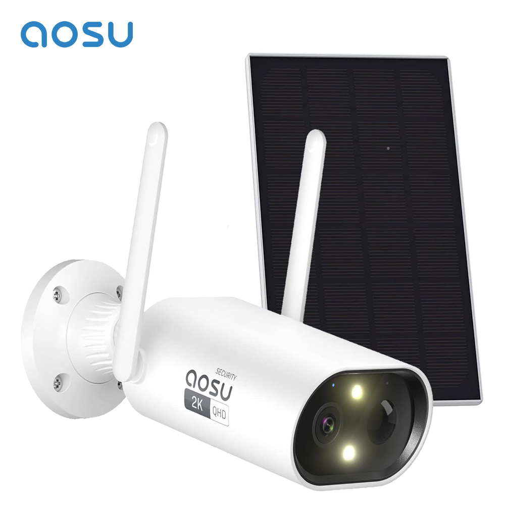 AOSU 3MP Wifi ソーラーカメラ 100% ワイヤレス屋外内蔵バッテリーセキュリティカメラカラーナイトビジョン 2 ウェイオーディオ CCTV カム