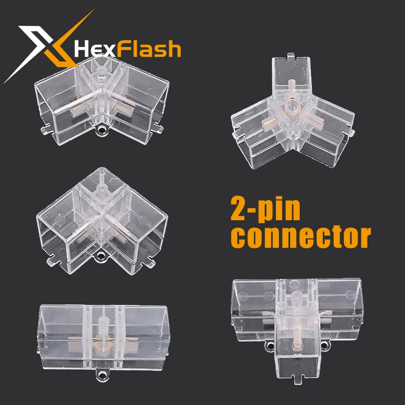 XHexFlash LED ランプ用全銅 2 ピン V/Y/L/T/I コネクタは、境界線付き六角形ライト チューブ 110-240V に適しています。